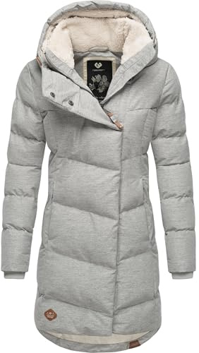 Ragwear Damen Wintermantel Pavla, wasserdichter Steppmantel, vegan | Länge: oberschenkellang | Wärmegrad 3 von 3 – wärmende Wattierung | wasserdicht & atmungsaktiv | Kapuze mit Fleecefutter