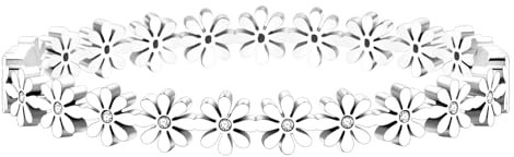 Oneress Lucky Daisy Armreif Titanstahl Niedliche Gänseblümchen Blume Armreif Armband mit Zirkonia Sonnenblume Armbänder für Frauen, M, Edelstahl, Zirkonia