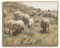 hyidecorart Vintage Leinwand Bilder mit Rahmen Holz, 30x40 cm Klein Wandbilder Wohnzimmer Schafherde Wiese, Modern Tier Wanddeko Schlafzimmer Gemälde Desktop Badezimmer Büro Zimmer Flur