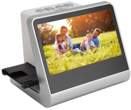 Digital Film Scanner, Film/Slide Scanner with 5 LCD Screen, Convert 110/135/126 KPK Negatives, 8mm Film to High Resolution 22MP JPEG Digital Photos, Built in 16GB Memory (UK)