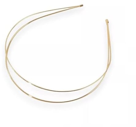 Narrow Double Row Wire Tiara Fascinator Base Hair Headband. (Gold)