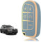 TOOMUME Coque Clé, Etui Cles Étui Clés Adapté pour Jeep Cherokee Renegade Compass Wrangler Dodge Charger Ram 2500 Chrysler 300 Fiat 500L, Couvre Clef Cache Cle Voiture Telécommande - Smart Key