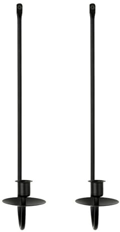 Elegante applique da parete in metallo nero Set di 2 supporti per soggiorno corridoio Decors ferro appeso candeliere da parete
