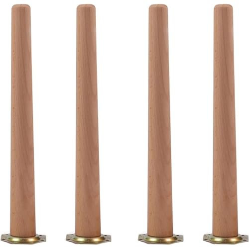 Vertical,65cm,Lot De 4 Pieds De Meuble en Bois, Pieds De Bureau, Pieds Coniques, Pieds De Meuble De Remplacement en Bois Massif, pour Fauteuil, Canapé, Meuble, Ottoman