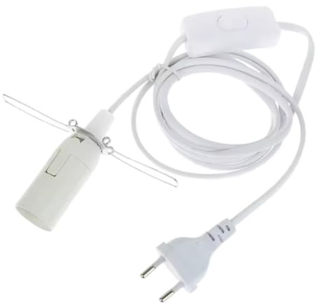 Sharplace E14-Lichtsockel, Lichtsockel, Dekoration, Reparatur, DIY-Herstellung, 1,8 m Draht, Salzlampenhalter für Büro, Lager, Desktop, Wohnzimmer, Weiß