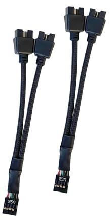 Zkydhbd Nylon Braided USB2.0 9Pin Splitter Shielded Cable Port Extension For PC Multiple Device Connection Motherboards USB Splitter