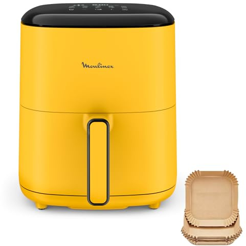 Moulinex Easy Fry POP JAUNE 5L, air fryer, Jusqu'à 6 personnes, 10 Programmes intuitifs, Ecran tactile digital, Gain de temps et d'énergie, EZ2452F0