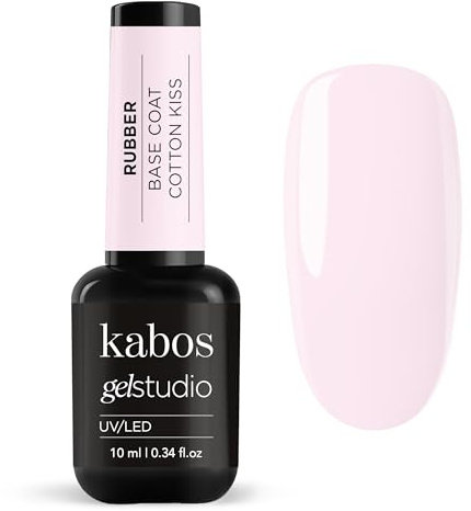 Kabos Gelstudio Rubber Base Coat | Gummibasis für Nägel Cotton Kiss 10ml | Unterlack