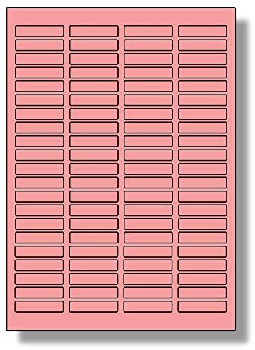 Label Planet® 84 Per Sheet, 5 Sheets (420 Pink Labels). Coloured Paper Labels, 46 x 11.1mm, LP84/46 C.
