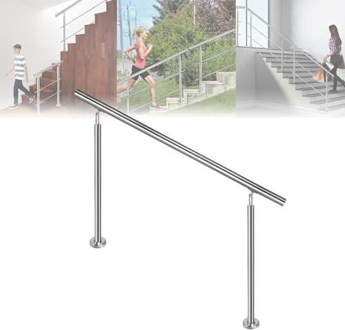 SAILUN® Edelstahl Handlauf Geländer mit 2 Pfosten für Brüstung Treppen Balkon (150 cm, ohne Querstreben)