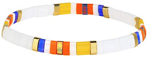 KELITCH Damen Stretch Bracelets Colorful Charme Freundschaft Armbänder Miyuki TILA Perlen Bracelets (40O)