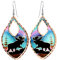 Copper Reflections Nordlichter Adler und Wolf Ohrringe für Frauen Mädchen, Alaska Tierwelt Tier Ohrringe, Alaska Adler Schmuck - Kupfer handgefertigt (Elch & Lichter)