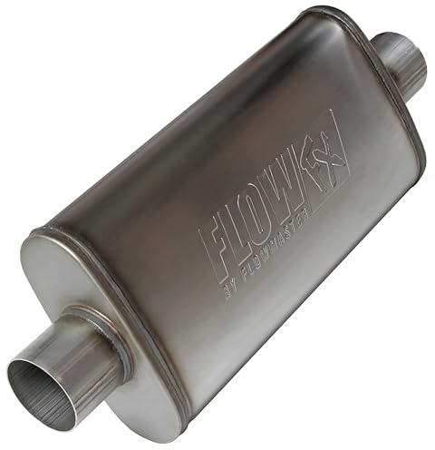 Flowmaster Flow FX Muffler – 3.00” Center In / 3.00” Center Out – Moderate Sound – Stainless Steel – Affordable Performance for Modern Trucks, Muscle Cars & Daily Drivers (71249)