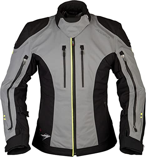 Modeka Takuya Damen Motorrad Textiljacke, grau/schwarz, 46
