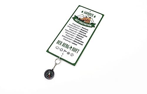 Wetterstation Wandern Aluschild Schild Gartendeko Wanddeko mit Kompass der Berg ruft