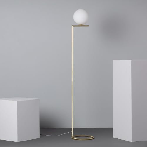 LEDKIA LIGHTING Stehlampe aus Metall und Glas Moonlight Gold für Wohnzimmer, Küche, Schlafzimmer