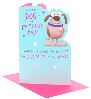 UK Greetings | Mother's Day Card from The Dog | Funny Cartoon Design | Card for Mum, Grandma, Wife | Greeting Card |Her/Girls/Women | With Envelope | 210 x 290 mm