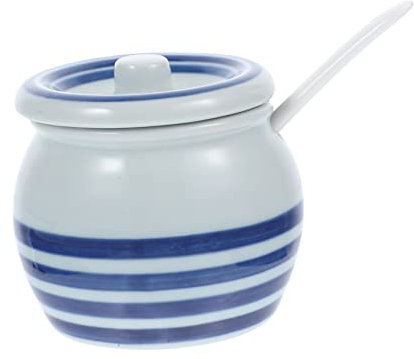 Cabilock Pot D'assaisonnement en Céramique Support De Pot De Sucre Salière en Céramique Ancien Sucrier Bol Sel Poivre Récipient à Sucre Sucrier Produits Menagers Ménage