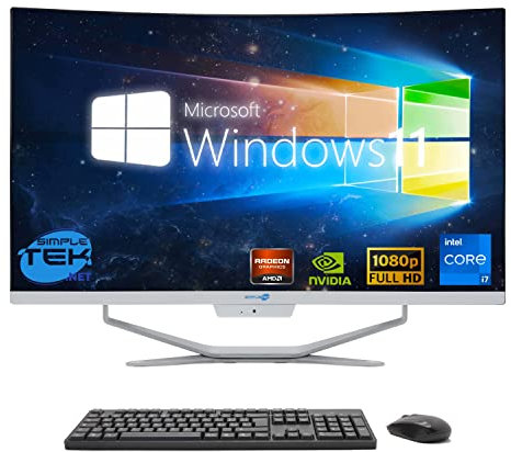 SIMPLETEK - PC All in One Curved Display 27 Core i7 Video Card GTX1660 6GB Windows 11 | 64GB RAM SSD 4TB | Work, Gaming