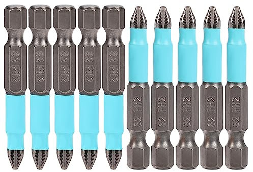 10 Stück PH2 Magnetische Bits Länge 50MM Kreuzschlitz Magnetische Schrauber Bits Sechskant Schaft Non Slip Schraubendreher Set für Elektroschrauber Handschrauber