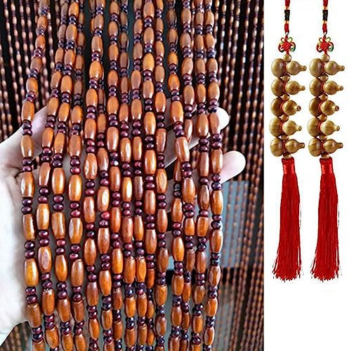 Jolan Rideau De Porte Perles Bois,Rideau De Porte Perles 60×180cm 80×180cm 90×200cm 110 * 200cm 120×200cm,Brins Rideaux De Perles Suspendus,Rideaux De Panneaux De Anti Mouche,W×H-30strands(60×110cm)