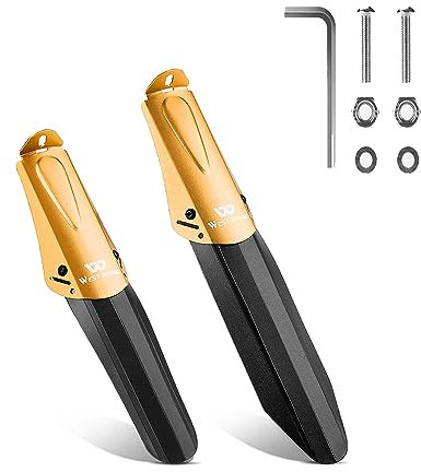 JOYSOG 2Pcs Bike Fender Set, Adjustable MTB Mudguard Front/Rear Fender Cycling Fender for 14-20 inch Bike Mud Guard Fender Accessories (Gold)