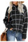 HEYPORK Damen Herbst Winter Warm Bequem Casual Mode Strickjacke Strickpullover Frauen Karierter Pullover Rollkragenpullover Karierter Strickpullover(Schwarz, M)
