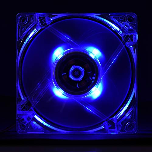 Zopsc 80mm PC Case Fan, 4Pin Mute PC Case Cooling Fan with LED Light, 11 dB A Silent Computer Internal CPU Fans (Blue)