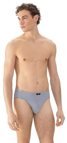 Mey Herren Slip Baumwolle Serie Blue Geo | Klassischer Sitz, Innenliegender Webbund, Minimal-Print, Flache Beinabschlüsse, Atmungsaktiv, Gr. 4-8