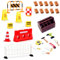 Wichtel Zubehör Baustelle 28 Stück Wichtel Baustelle Set Mini Holz Werkzeugkiste, Mini Straßensperre, Mini Simulation Ziegel Mini-Straßenschilder Verkehrskegel für Kinder Wichteltür Baustelle