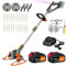 WeGofly Akku Rasentrimmer (21V 2x4.0Ah Akku und Ladegerät, Hilfsgleitrad, 90° Drehkopf, Verstellbarer Teleskop-Führungsholm, Includes 2 Types of Blades) freischneider ​akku（WEG21A）