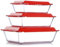 NUTRIUPS Set di 3 Pirofile in Vetro con Coperchio, Set di Piatti per Lasagne, Piatti per Lasagne da Forno, Piatti da Forno Rettangolari in Vetro (1.4+2.3+3.5L)