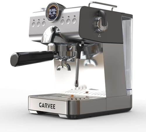 GarveeLife Cafetera Expreso Semiautomática 20 Bares con Vaporizador de Leche - Depósito 1,5L Thermoblock - Ideal para Uso Doméstico, Capuchino y Latte
