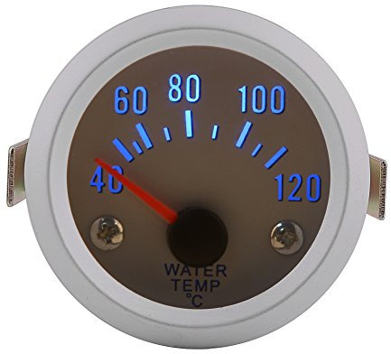 Qiilu 52mm 2 Misuratore della Temperatura di Acqua LED Digitale 40-120℃ per Auto Moto