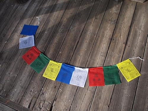 Traditionelle tibetische Gebetsfahne MS: 10 Fähnchen. Handarbeit aus Nepal