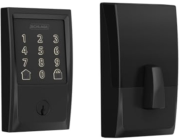 Schlage Encode Smart Wi-Fi Deadbolt Lock with Touchscreen Keypad, Keyless Front Door Entry, App Control, Alexa, Google Home and Airbnb Compatible, Matte Black, BE489WB CEN 622