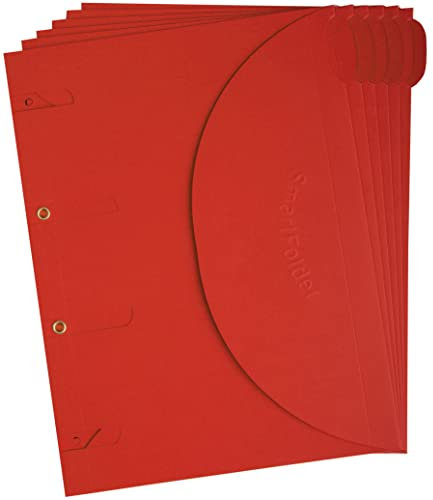 Djois, 114302 - Perforierter Smartfolder Ordner, A4, Rot, 100 Stück, Dokumentenhalter, Trennblatt, Umweltfreundlich, 100% Recycelt, FSC® Zertifiziert, Einfache Handhabung, Büro, Zuhause, Schule