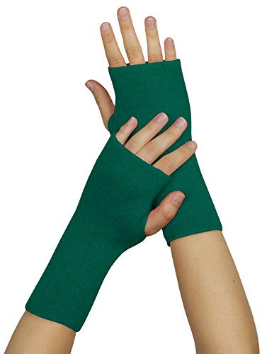 wobera ANGORA Pulswärmer oder Stulpen mit Daumenloch (Gr. 2, Farbe: jade)