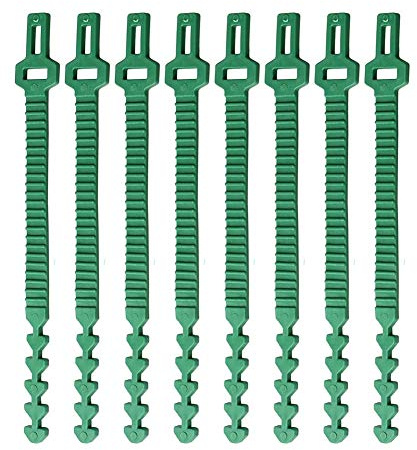 8 Stück Pflanzenbinder, Baumbinder Kunststoff Verstellbar (34cm Length) | aus PP Kunststoff Pflanzenklammern für Festen Äste und Reben Blätterzaun