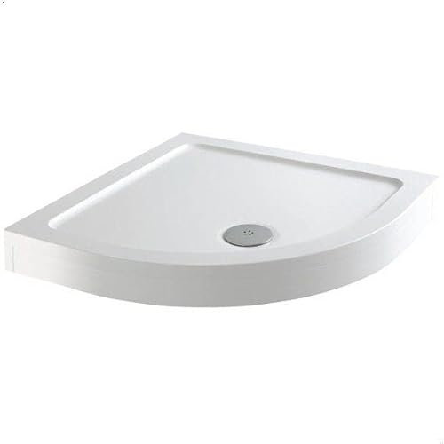Hydrolux® 800 x 800 x 140mm White Bathroom Shower Tray for Enclosures Cubicles & Wet Room with Waste + Riser Kit, Quadrant