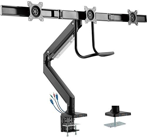 InLine® Tischhalterung mit Lifter und USB 3.0, beweglich, für 3 Monitore bis 69cm (27), max. 3x6kg