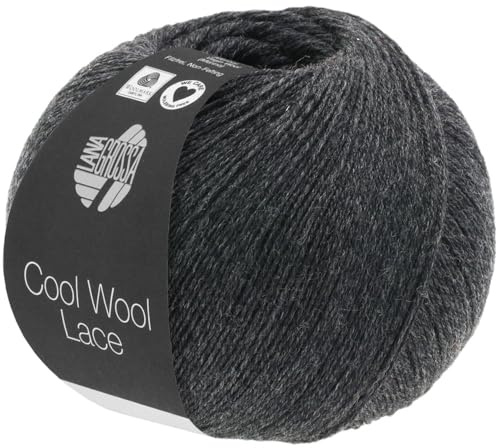 LANA GROSSA Cool Wool Lace | Extrafeine Merinowolle waschmaschinenfest und filzfrei | Handstrickgarn aus 100% Schurwolle (Merino) | 50g Wolle zum Stricken & Häkeln | 400m Garn FB 25