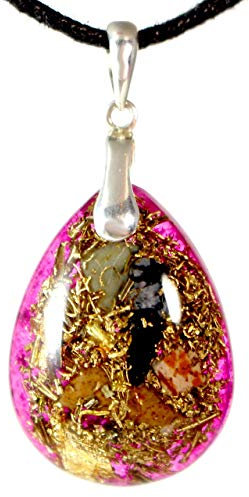 Orpanit® Orgonit Erzengel Chamuel pink Tropfen Herzlichkeit 925er Anhänger I 100% echtes Orgonit Amulett I Schutz unterwegs gegen EMF, 5G, Haarp, Funkstrahlung I echte Orgonenergie für mehr Harmonie I
