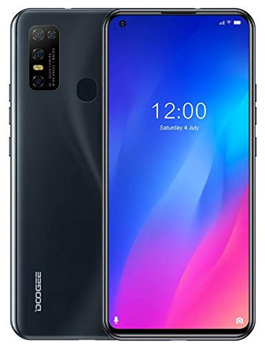 Smartphone DOOGEE N30 (4GB RAM+128GB ROM), Telefono Cellulare Android 10, Schermo Perforato HD+ 6,55 pollici, Doppia SIM+Scheda SD Dedicata 256 GB, Batteria 4500mAh, Fotocamera AI 16 MP GPS Nero