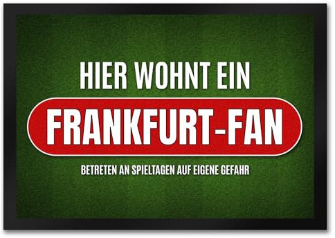 trendaffe - Hier wohnt EIN Frankfurt-Fan Fußmatte mit Rasen Motiv Fußball Frankfurt Verein