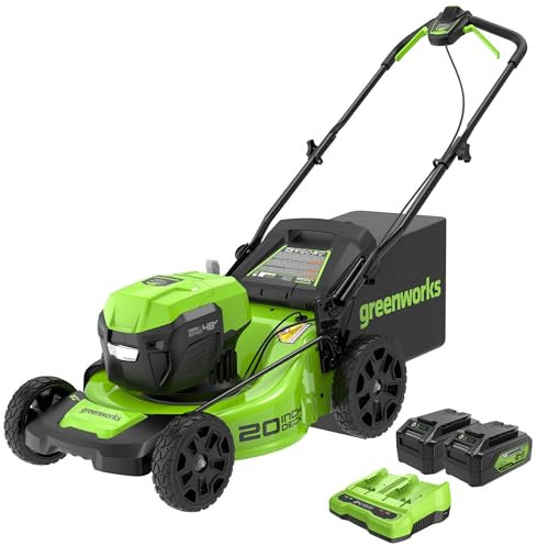 GreenWorks MO48L4210 Lawn Mowers, 20, Green