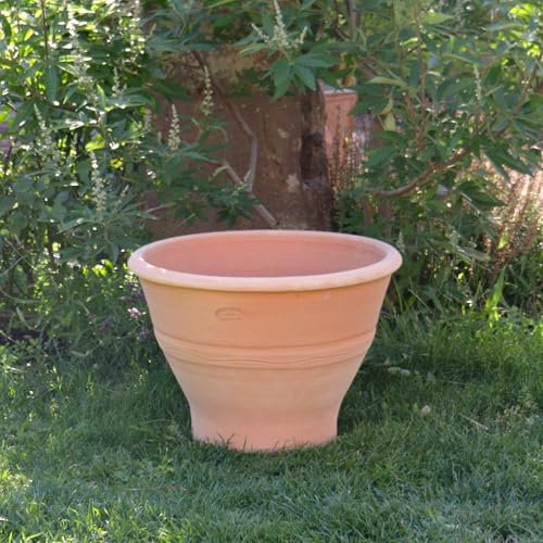 Palatina-Keramik | großer frostfester Terracotta Pflanzkübel, Pflanzchale 50 cm, winterhart breites Pflanzgefäß Blumentopf Artemesia 50