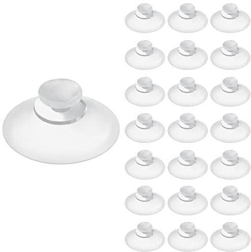 LuluEasy 22 Pieces 0.8 inch Mini Clear Suction Cups for Glass, Without Hooks Without Holes, Plastic Sucker Pads for Festival Decoration Home Organization Window Car