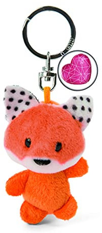 NICI 47533 Schlüsselanhänger 7cm Herz Symbol – Glücksbringer Fuchs-Anhänger für Schlüsselband, Schlüsselbund & Schlüsselkette, orange/weiß