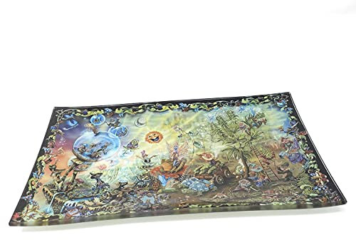 E.G.G. Bruchfestes Glas-Tablett: dekorativ, rollend, Sammlerstück, hohe Auflösung, tolles Geschenk (Bio)